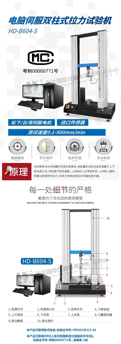 HD-B604-S電腦伺服雙柱式拉力試驗機(jī)-01